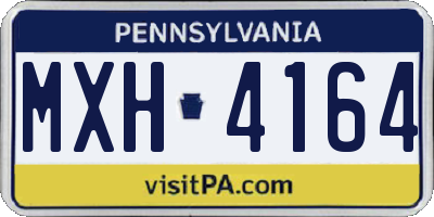 PA license plate MXH4164