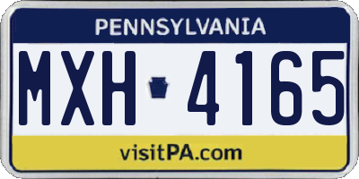 PA license plate MXH4165