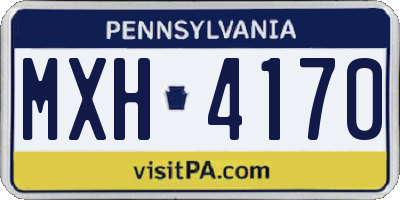 PA license plate MXH4170