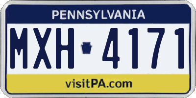 PA license plate MXH4171