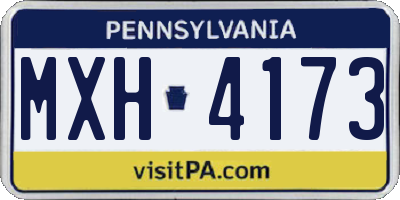 PA license plate MXH4173
