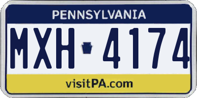 PA license plate MXH4174