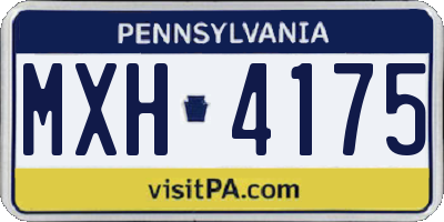 PA license plate MXH4175