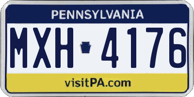 PA license plate MXH4176