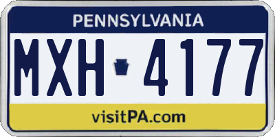 PA license plate MXH4177