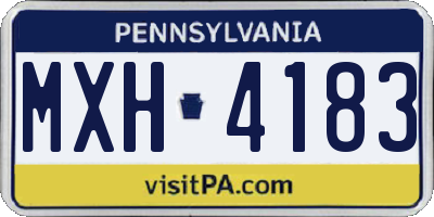 PA license plate MXH4183