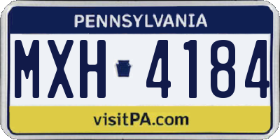 PA license plate MXH4184