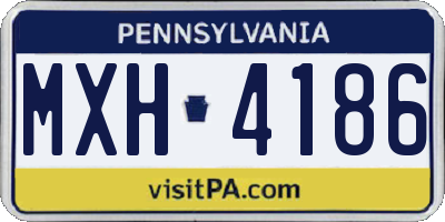PA license plate MXH4186