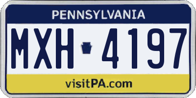 PA license plate MXH4197
