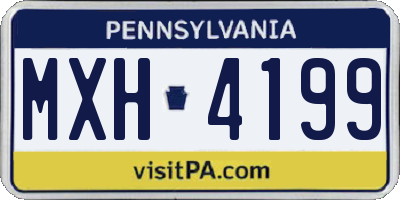 PA license plate MXH4199