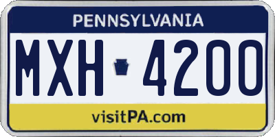 PA license plate MXH4200