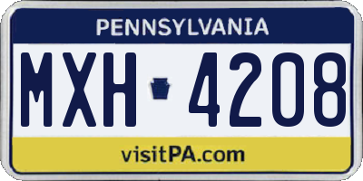 PA license plate MXH4208