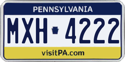 PA license plate MXH4222
