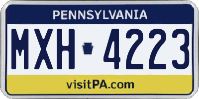 PA license plate MXH4223