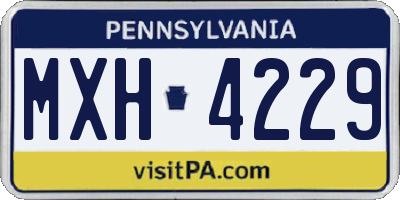 PA license plate MXH4229