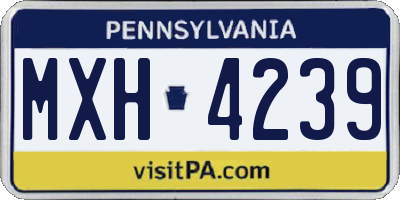 PA license plate MXH4239
