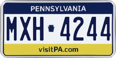 PA license plate MXH4244