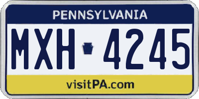 PA license plate MXH4245