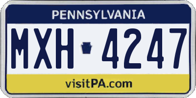 PA license plate MXH4247