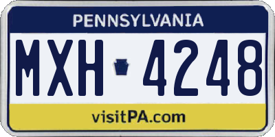 PA license plate MXH4248