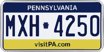PA license plate MXH4250