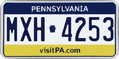 PA license plate MXH4253