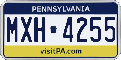 PA license plate MXH4255