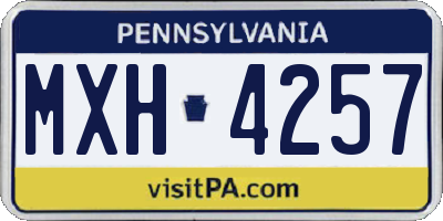 PA license plate MXH4257