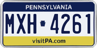 PA license plate MXH4261