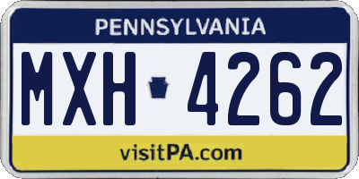 PA license plate MXH4262