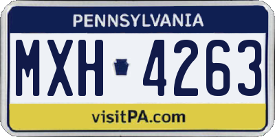 PA license plate MXH4263