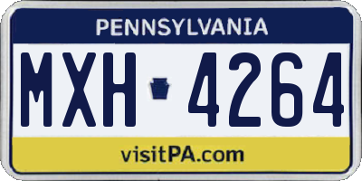 PA license plate MXH4264