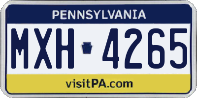 PA license plate MXH4265
