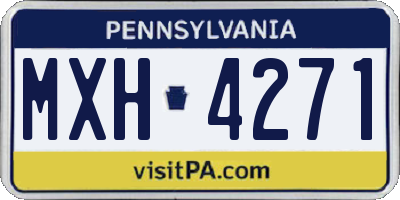 PA license plate MXH4271
