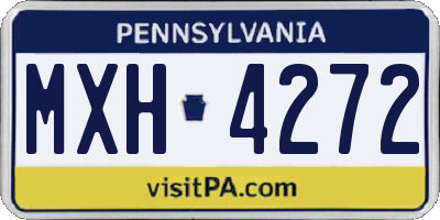 PA license plate MXH4272