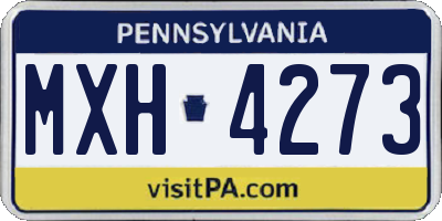 PA license plate MXH4273
