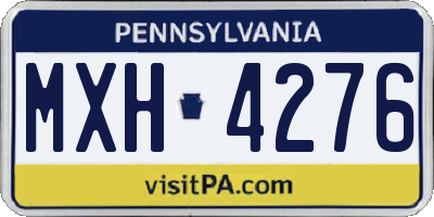 PA license plate MXH4276