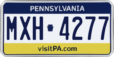 PA license plate MXH4277