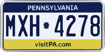 PA license plate MXH4278