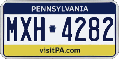PA license plate MXH4282