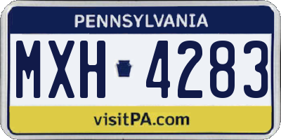 PA license plate MXH4283
