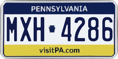 PA license plate MXH4286
