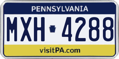 PA license plate MXH4288