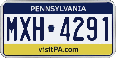 PA license plate MXH4291