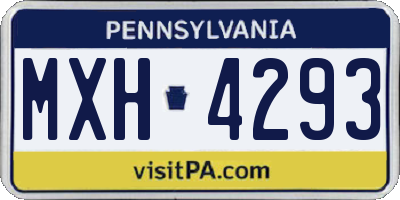 PA license plate MXH4293