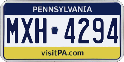 PA license plate MXH4294