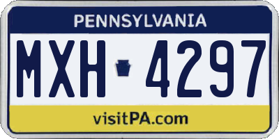 PA license plate MXH4297