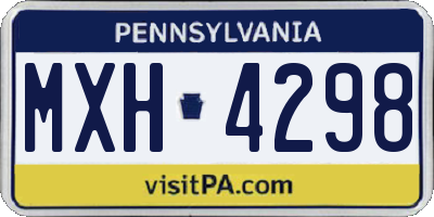 PA license plate MXH4298