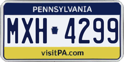 PA license plate MXH4299