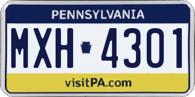 PA license plate MXH4301